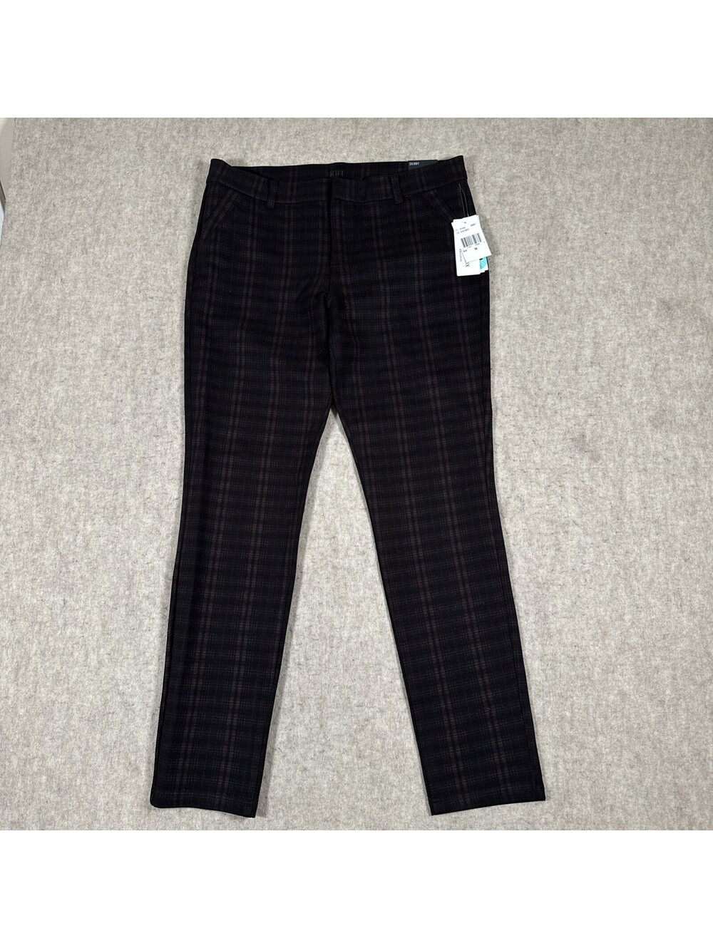 KUT Kloth High-rise Skinny Ankle Plaid Pants Blackberry Size 14 NWT